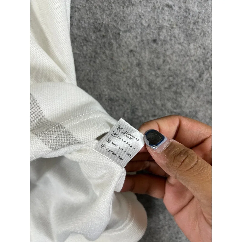 VTG 80s Ralph Lauren Polo Rugby Shirt Mens XL White Blue Striped Cotton Italian